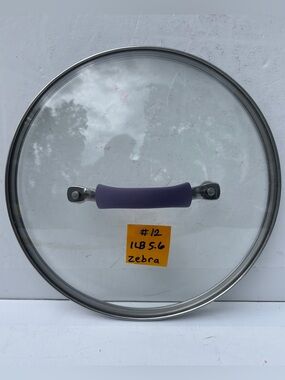 Rachael Ray Glass 9.25”ID 9.5” OD Pot Pan Replacement Lid Orange Rubber Handle